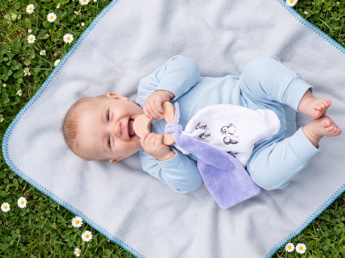 Bio Baby Greifherz mit Schnuffeltuch Frottee/Musselin