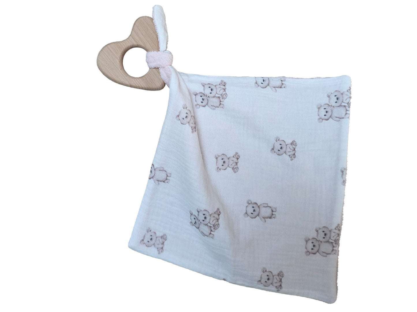 Bio Baby Greifherz mit Schnuffeltuch Frottee/Musselin