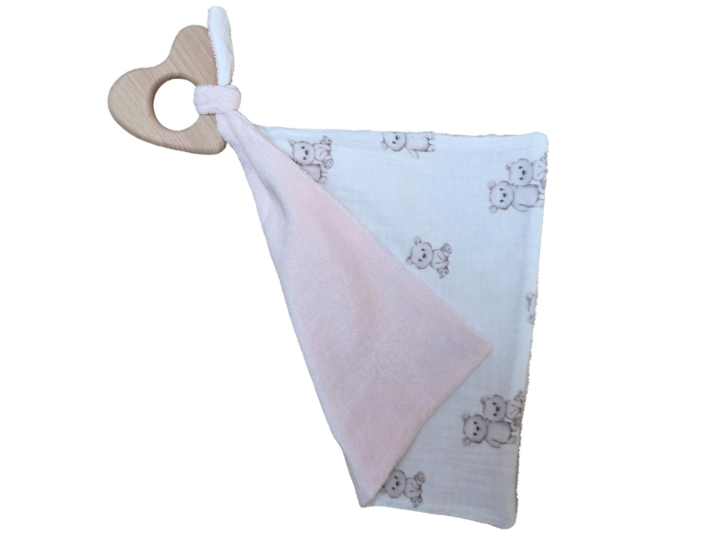 Bio Baby Greifherz mit Schnuffeltuch Frottee/Musselin