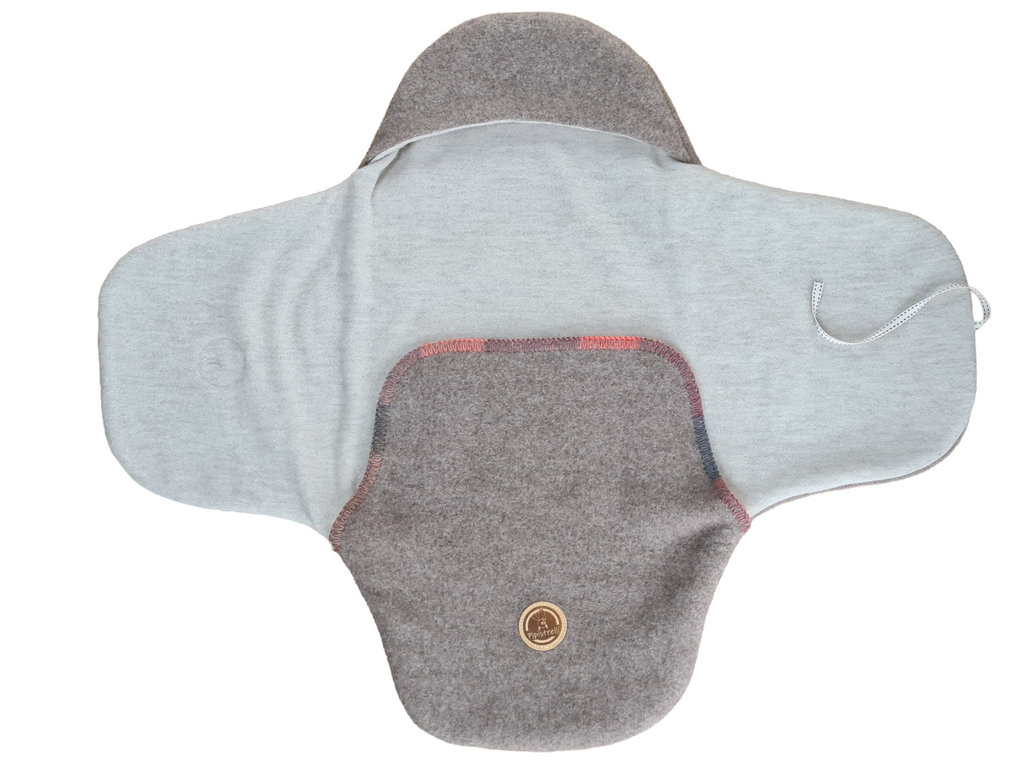 Baby Einschlagdecke Merinowolle hellbraun-orange – Pipistrelli