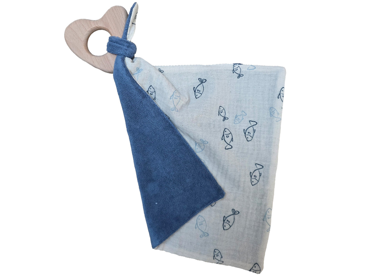Bio Baby Greifherz mit Schnuffeltuch Frottee/Musselin