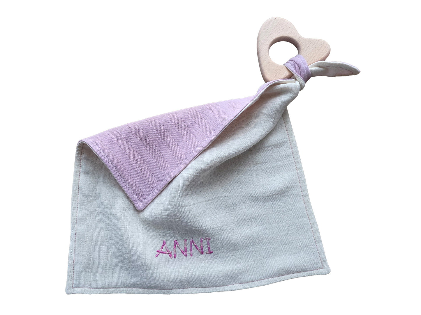 Bio Baby Greifherz mit Schnuffeltuch - Personalisierbar